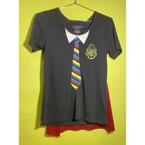 Harry Potter Gryffindor Women's Gray T-Shirt with Red Cape Size S Pre-Owned